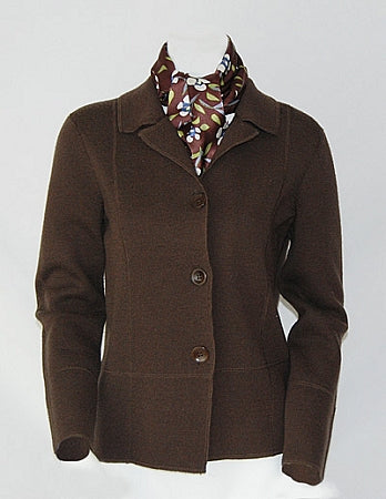 White floral silk scarf on cocoa background styled with neutral outfit for fall and outdoor wear