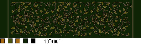 Green Winter Essence silk scarf full pattern design detail
