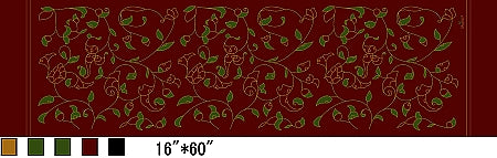 Red Winter Essence silk scarf full pattern design detail