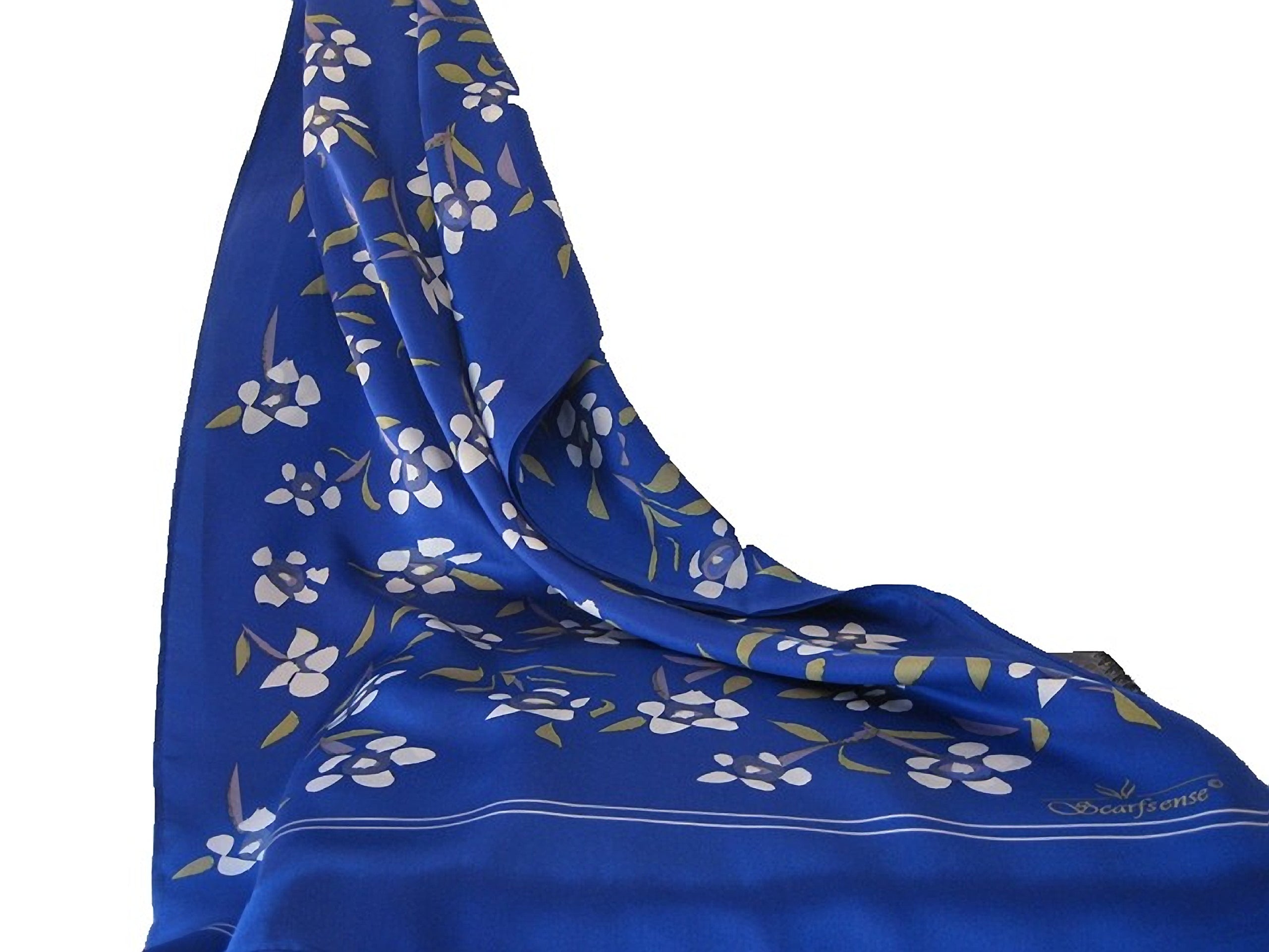 White Flowers with Blue