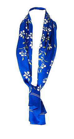 White Flowers with Blue