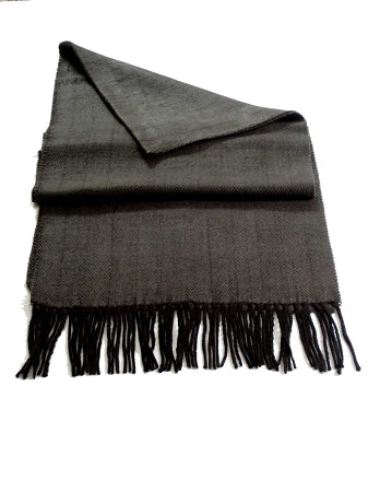Gray With Black Herringbone Unisex Scarf