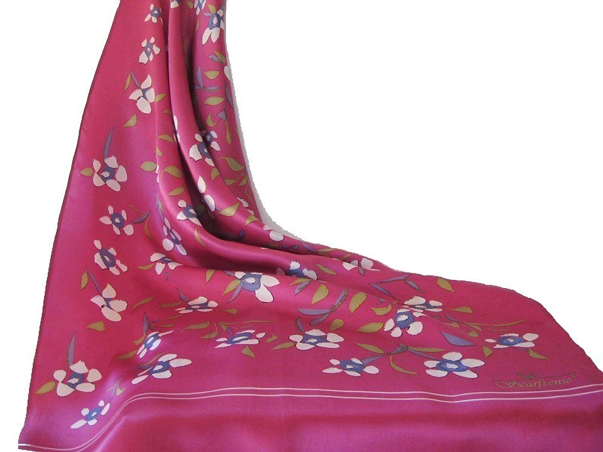 White Flowers with Magenta