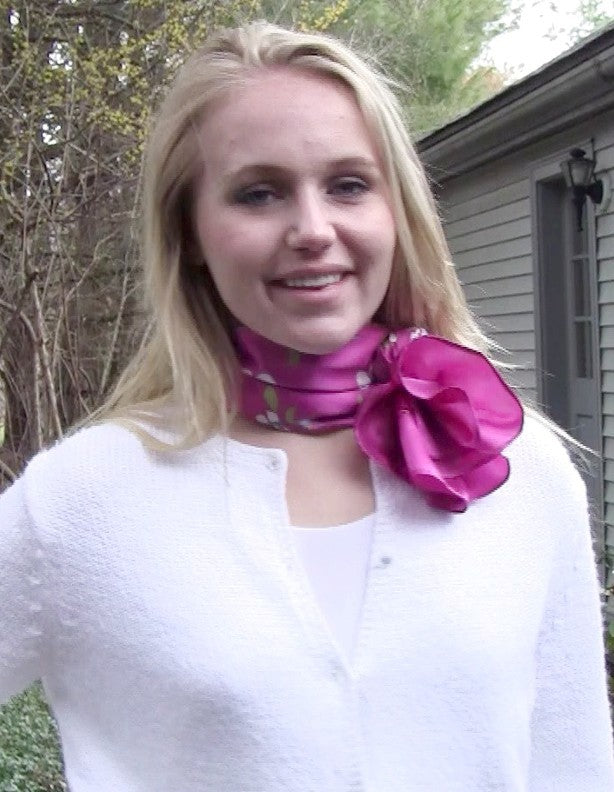 White Flowers with Magenta