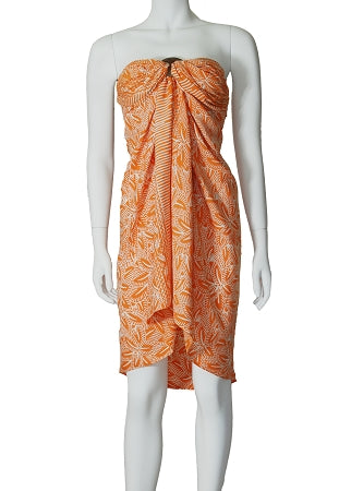 Orange sarong in a fun tropical print
