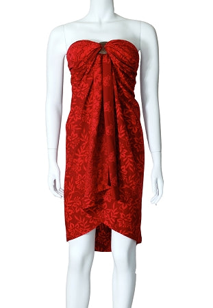 Pretty red sarong beach cover up