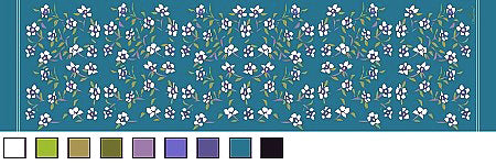 White Flowers with Teal