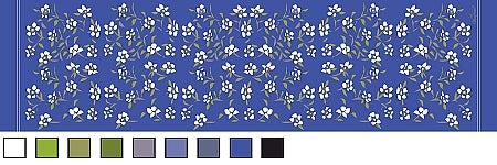 White Flowers with Blue