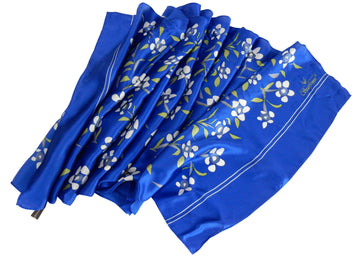 White Flowers with Blue