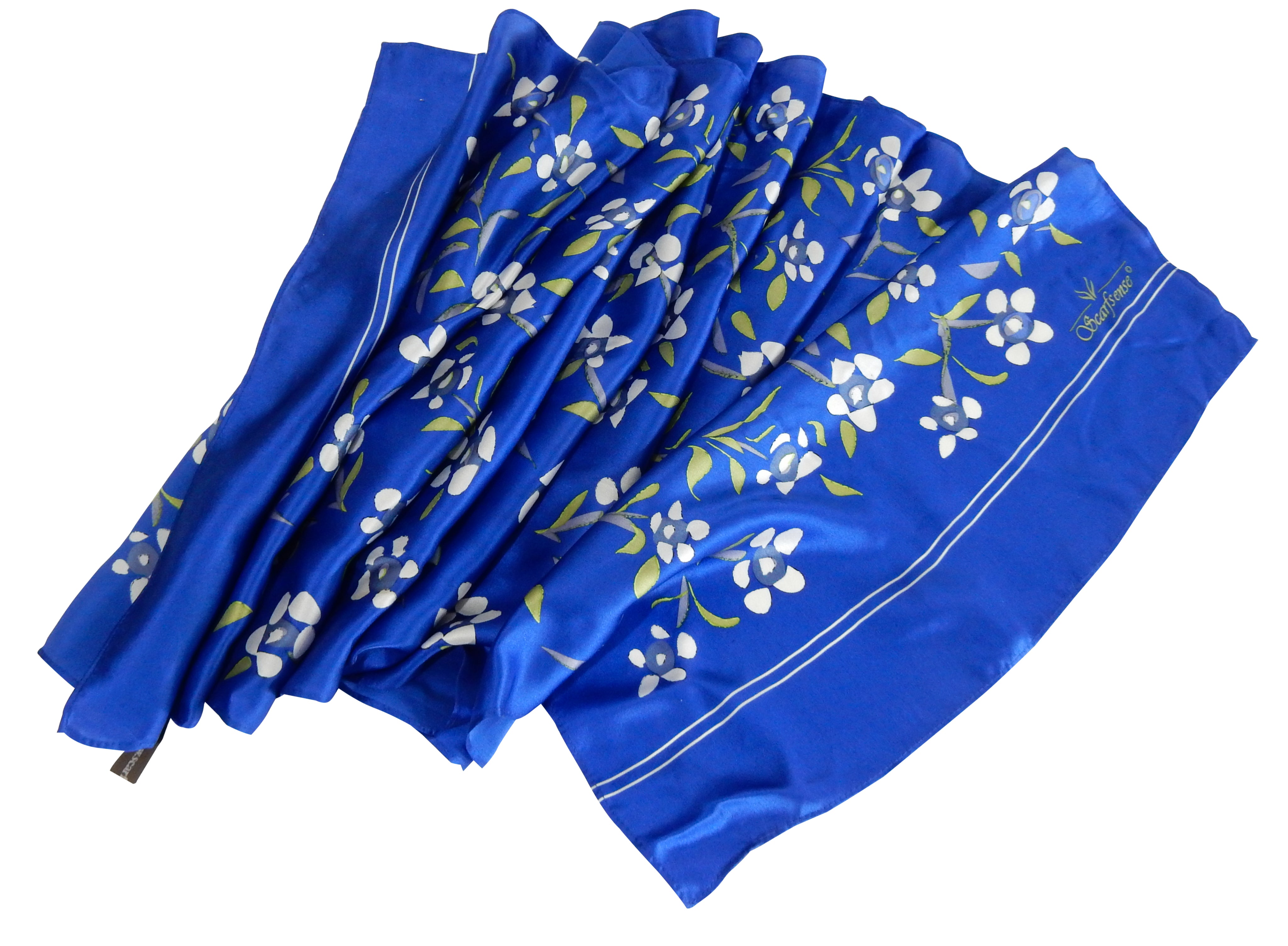 White Flowers with Blue