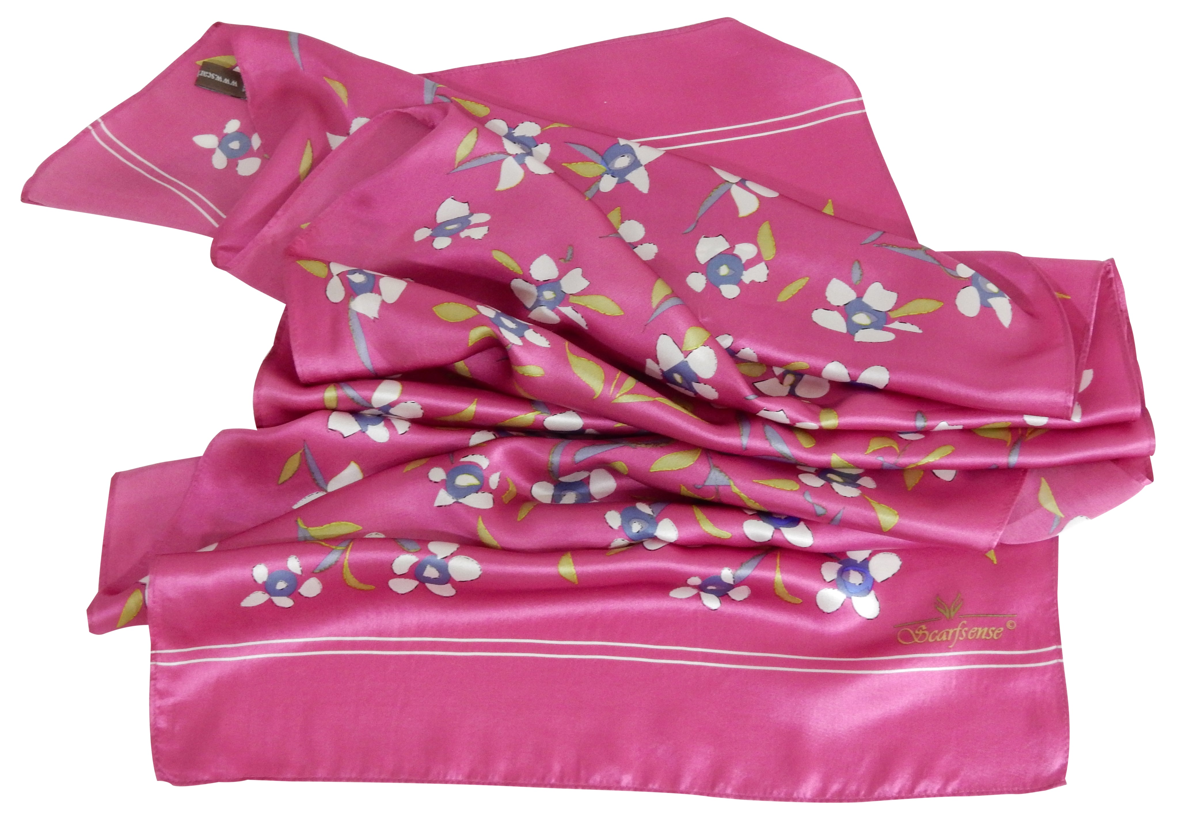 White Flowers with Magenta