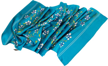 White Flowers with Teal